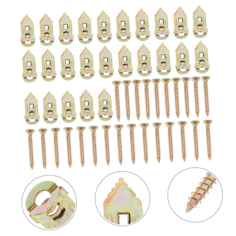 Heavy Duty Metal Self Drilling Expansion Screws Drywall Wall Anchors 50 Piece Rock Solid Mounting Kit on display including wall anchors and screws.