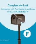 Beefy Heavy Duty Steel Post Mounted Mailbox For Outdoors Black Curbside Design With Magnetic Latch shown with architectural post