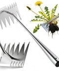 Heavy Duty Stainless Steel Weed Puller Tool For Gardens And Lawns, Deep Root Weed Remover, Hand Weeding Tool To Grab Dandelions, Crabgrass, Thistles, And More, Built Tough For Backyards, Flower Beds, And Seasonal Cleanup, stainless steel hand tool