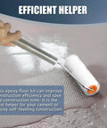 Self Leveling Spiked Roller With Extended Adjustable Handle For Bubble Free Concrete And Epoxy Finishes in use on floor