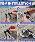 Premium 5/16 Inch Black 316 Stainless Steel Bow And Clevis Shackles D Ring Anchor Rigging Clasp For Sailboats Heavy Duty Marine Hardware Zero Rust Hassle Top Shelf Durability Two Pack installation steps.
