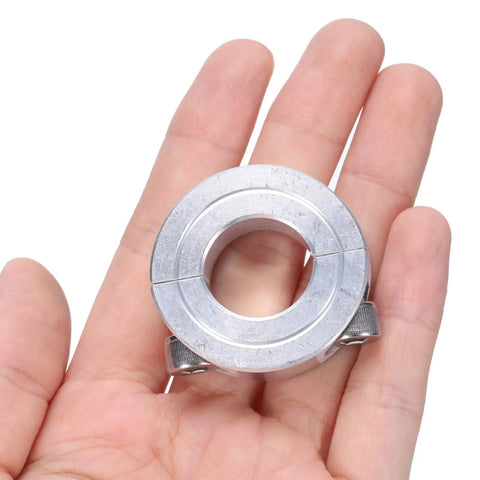 Four Piece Double Split Clamp-On Shaft Collar For 3/4 Inch Shaft, Two-Piece Aluminum Alloy Collar With Set Screw, 1-1/2 Inch Outer Diameter, 1/2 Inch Thick, Rust-Resistant, Lightweight Locking Clamp