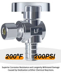 Close-up of Angle Stop Valve Set Ten Pack One Half Inch Pex To Three Eighths Inch OD Compression Easy Install Quarter Turn Water Shut Off Valve