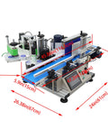Automatic Desktop Round Bottle Labeler Plug And Play Conveyor Applicator handles cans and wine, dimensions 45.86in x 24in.
