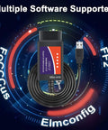 OBD2 USB Diagnostic Scanner with MS CAN and HS CAN switch for Ford Lincoln Mazda Mercury vehicles with real-time engine data