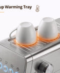 Compact Stainless Steel Espresso Maker With Auto Milk Frother And Steam Wand 20 Bar Pressure Quick Heating Coffee Machine with cup warming tray.