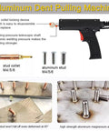 Aluminum Dent Pulling Machine with welder and M4/M5/6 stud collets shown in disassembled state with pressure shaft.