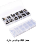 24 Pairs High Heel Replacement Tips Kit With 6 Size Options 8mm 9mm 10mm 11mm 12mm And 12.5mm U Shaped Anti Slip Black Pro Grade Shoe Repair Kit For Quick Replacements And Longevity in plastic box.