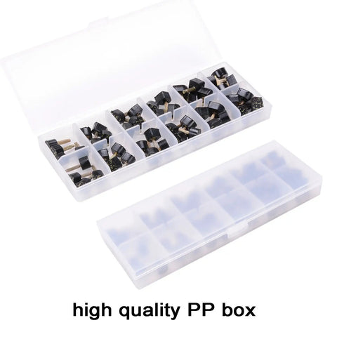 24 Pairs High Heel Tip Caps Replacement U Shape Anti Slip Cap Set In Black, Includes 6 Sizes 8mm-12.5mm in plastic box