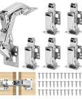 170 Degree Soft Close Cabinet Hinge Replacement for Pie Cut and Bifold Doors with screws, set of six hinges