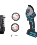 Kickass Compact Cordless Circular Saw Pumping Out Lightning Fast Cuts With A Heavy Duty Motor And Built In Dust Collector Kit components with two cutting discs.