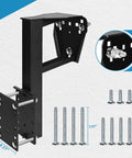 Beefed Up Spare Tire Mount For Boat Trailer Accessories With 3 Nut Design, shown with included bolts and measurements.