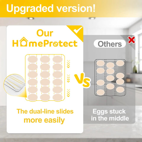 Comparison of dual-line sliding Two Layer Stackable Egg Organizer For Refrigerator Holds 36 Eggs In Clear Plastic Trays with others