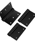 Self-Closing Stainless Steel Door Hinge Set, Heavy-Duty 3mm Thick, 3 Inch, Black Finish, Ball Bearing Quiet Operation