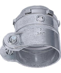 Heavy Duty Zinc Alloy Squeeze Connector 3/4 Inch Conduit Coupling close-up showing robust design and slip-fit opening for electrical raceway lines.