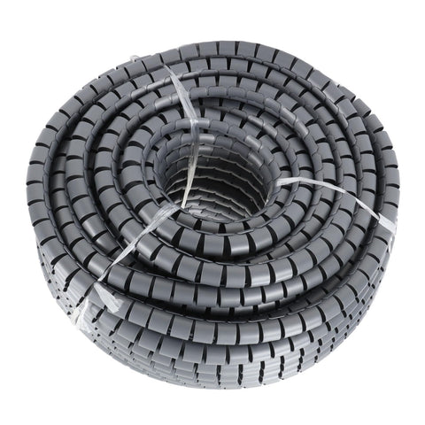 Spiral Cable Wrap For Wiring And Pipe Protection, 22mm Diameter, 50m Roll, coiled flexible cable management sleeve