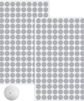 Reflective Golf Ball Dots Stickers 300 Pack Weatherproof 0.24 Inch Dots for Launch Monitor Swing Analysis, two sheets, golf ball included.