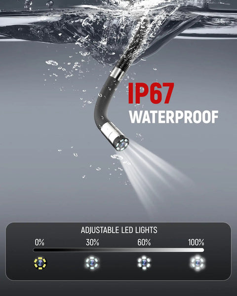 Two-Way Articulating Borescope Camera With Light 0.25in Slim Probe 5.3ft Flexible Snake Scope For Automotive HVAC And Aircraft Inspections Workhorse Industrial Endoscope With Bright LED Light 210 Degree Articulation For Tight Access, IP67 waterproof probe