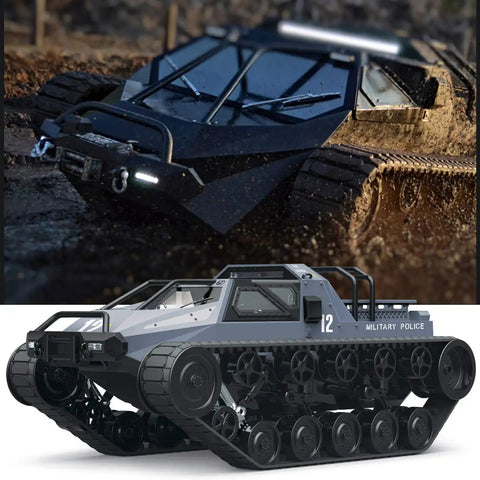 Remote Control Crawler Tank Off Road 4WD RC Car With 2.4 Ghz Remote High Speed Battle Tank For Kids And Adults 1/12 Drift RC