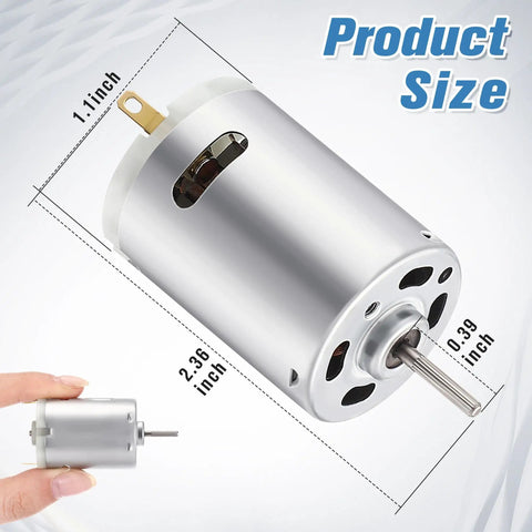 12V DC RV Vent Fan Motor With Round Shaft Compatible With Ventline BVD0218-00 Ventadome Lids And Accessories, size dimensions shown