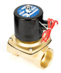 Solid Brass Solenoid Valve 1.5 Inch 24V DC Normally Closed With Viton Seal Durable High Temp Resistant For Gasoline Diesel Oils And Fluids Fast Response Shutoff For Industrial And Home Use