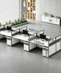 Game Changer Six Person Modular Office Workstation With Tempered Glass Privacy Screens And Smart Usb Charging Hub Plus Rock Solid Rolling Storage Cabinet For Fresh Commercial Layouts dimensions labeled with 6 desks and tempered glass dividers.