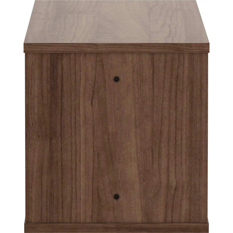 Hella Durable Panel System Open Storage Cabinet With Smooth Modular Dividers And Classic Walnut Finish For Legit Workspace Organization And Fresh Office Display Setup
