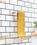 Chrome 9-Inch Hand Towel Bar For Bathroom Wall Mount Towel Rack Polished Stainless Steel Bathroom Hardware Rust-Resistant SUS 304 Finish Easy Install Built Tough Wall Mounted Towel Holder For Hand Towels, chrome wall-mounted towel bar with yellow hand towel