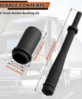 Anchor Pin Bushing Kit With 1-3/8 Inch Bushing And 7 Inch Short Driver For Heavy Machinery, Trucks And Trailers, dimensions displayed