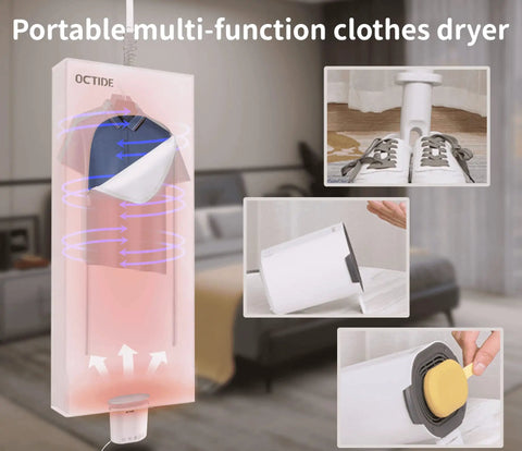 All In One Portable Dryer For Shoes And Threads With Hand Warmer Foldable Design Smart Timing 600W High Power shown in use