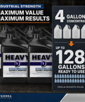 Heavy Duty Industrial Degreaser Concentrate in 4 gallons ready to use for mechanic garage cleanups, industrial strength formula.