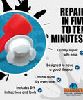 Close-up of TB1Kit Automatic Transmission Shift Cable Bushing Repair Kit with red handle, text highlighting quick repair benefits.