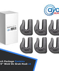 Heavy Duty Weld On Grab Chain Hook Three Eighths Inch G70 Forged Steel Tow Hook For Cars Trucks SUVs RVs ATVs UTVs And Tractors 6 Pack