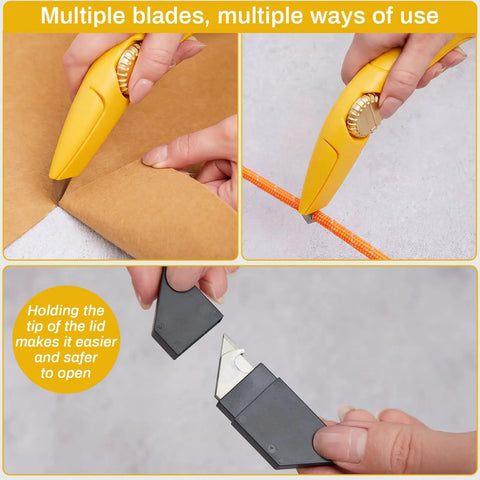 4 Pack Roofing Knives With Fixed Blades Built Tough Heavy Duty Utility Knife Set for cutting cardboard, rope, and opening blade case