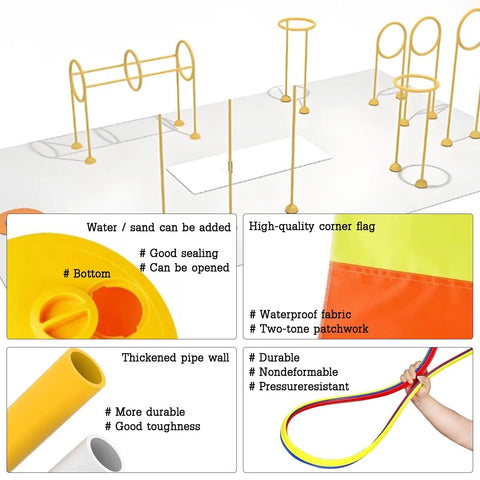 Drone Racing Obstacle Course Kit For Indoor And Outdoor Flight DIY Modular Obstacle Set with yellow PVC poles and components
