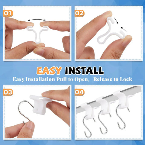 Easy install steps for Drop Ceiling Hooks 35 Pack With S Clips For Hanging Ornaments Christmas Classroom Office Decor White Metal Hangers For 1 Inch Bar Rails Great For Classrooms Offices And Holiday Displays