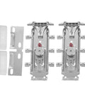Concealed No Drill Kitchen Cabinet Mounting Brackets For Walls, heavy-duty cold rolled steel visible in set of hardware components.
