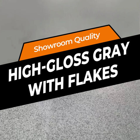 Epoxy Colored Sand Floor Paint Kit 3 Gallons Gray Marble Texture Self-Leveling Floor Coating for Garage, Basement, and Countertops