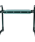 Heavy Duty Garden Kneeler And Seat 2 In 1 With Tool Storage, 330 Lb Capacity, Folding Portable Gardening Bench, green steel frame