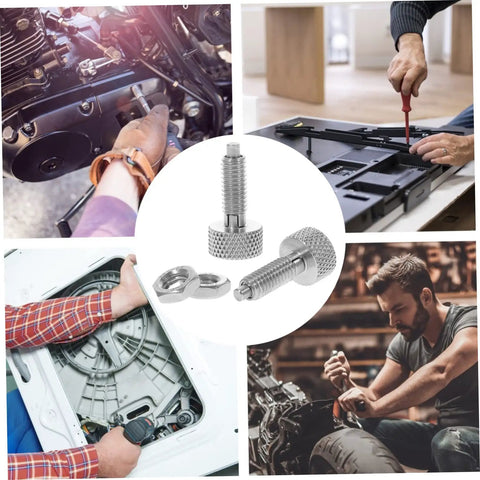 Two Piece Stainless Steel Retractable Spring Loaded Indexing Plunger Lock For Rolling Toolboxes, shown with tools in use.