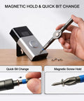 42 In 1 Magnetic Ratcheting Screwdriver Set With T Handle Multi Bit Repair Tool Kit in use with electronics showing quick bit change
