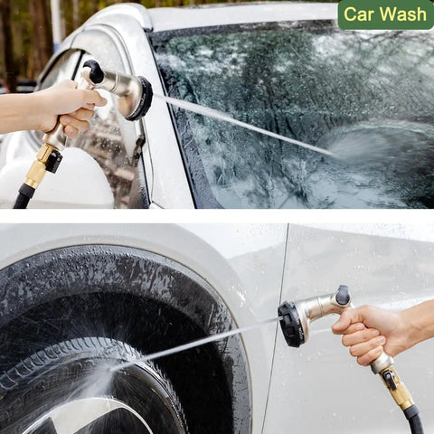 All Metal Heavy Duty Garden Hose Nozzle With Thumb Control Sprayer, 8 Spray Patterns, High Pressure Water Nozzle for car wash