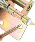 4 Inch Spring Hinge Automatic Self Closing Gate Hinges With 90 Degree Positioning close-up with attached screws