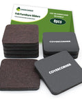 Eight Pack Felt Furniture Sliders For Hardwood Floors 3.5 Inch Square Moving Pads Heavy Duty Felt Movers Chair Leg Protectors Brown