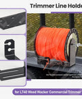 Built Tough Stainless Steel Weedeater Trim Line Spool Holder Rack With Hardware Adjustable Bracket for 3 to 5 lb reels