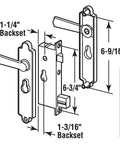 Diagram of K 5092 Steel and Diecast Security Door Heavy-Duty Keyed-Locking Mortise Handle Set for Security Screen Doors dimensions.