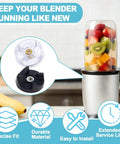 4 Pack MB1001 Blender Gear Replacement Set Compatible With MB1001 Model Includes Two Plastic Motor Base Gears And Two Rubber Under Blade Gears Blade Not Included Easy Install Plug And Play 120V 60Hz 250W