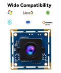 8MP USB Camera Module With 3264x2448 HD Resolution, IMX179 Sensor, front view, showcasing compatibility with Windows, Linux, Android.