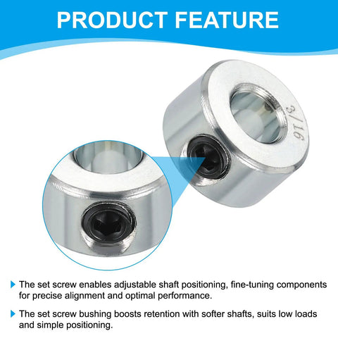 Three Sixteenth Inch Bore Axle Shaft Collar Set Of 4 Carbon Steel Screw Shaft Collars For Wheelbarrows Industrial Machinery Farm Tools And Agricultural Equipment Built Tough Heavy Duty Silver