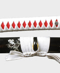 Katana handle wrapped with 4.4 Yard Synthetic Silk Ito Tsukamaki Sageo Cord For Katana Wakizashi Tanto Handle Wrapping White 400cm